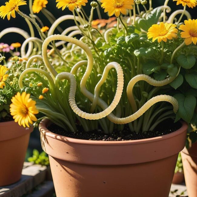 Glisty w korzeniach rośliny doniczkowej objawy