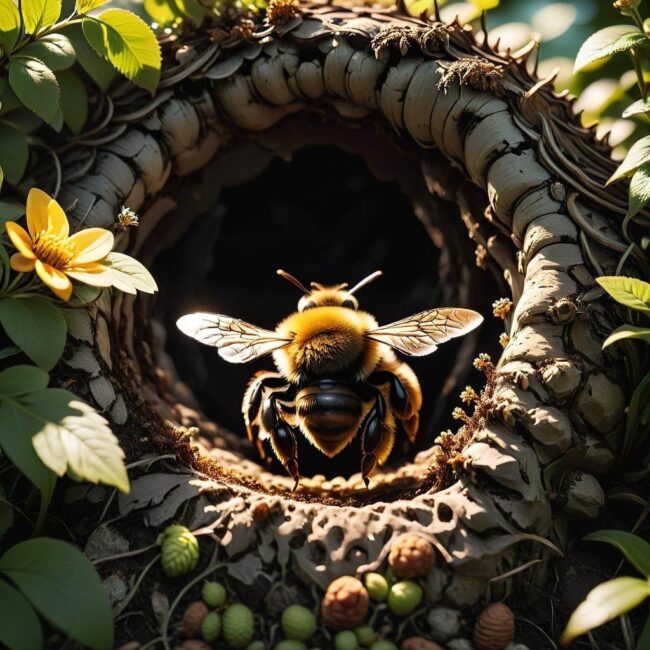 Gniazdo pszczół jako element ogrodu przyjaznego dla przyrody