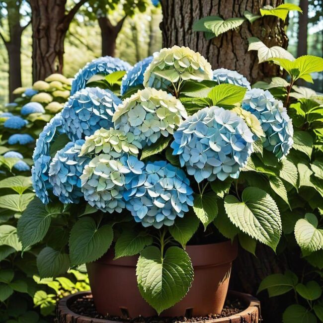 Hortensja na pniu w donicy choroby