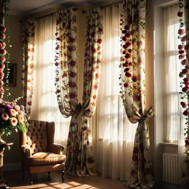 Jak dobrać zasłony do kwiatowego wzoru