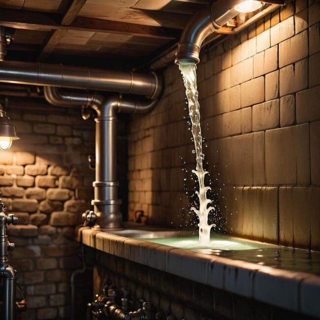 Wylewka w piwnicy bez folii